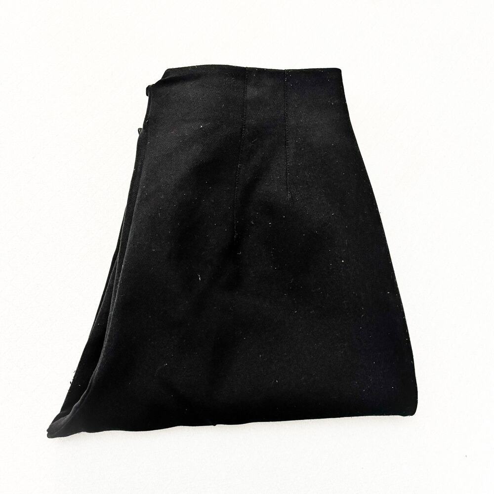 Zara High Rise Pleated Black Dress Slack Cropped Pants Straight Leg Size L